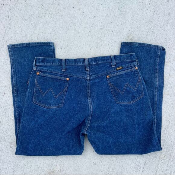 Vintage 80s 90s Wrangler 13MWZ Original Fit Cowboy Cut Blue Denim Jeans 42x30